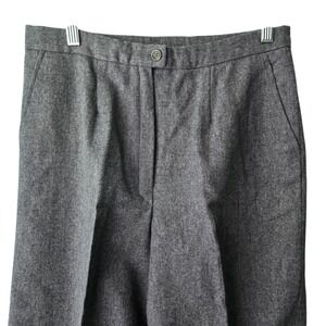 Pendleton Vintage Gray 100% Virgin Wool Trousers High Waist Straight Leg Size 12